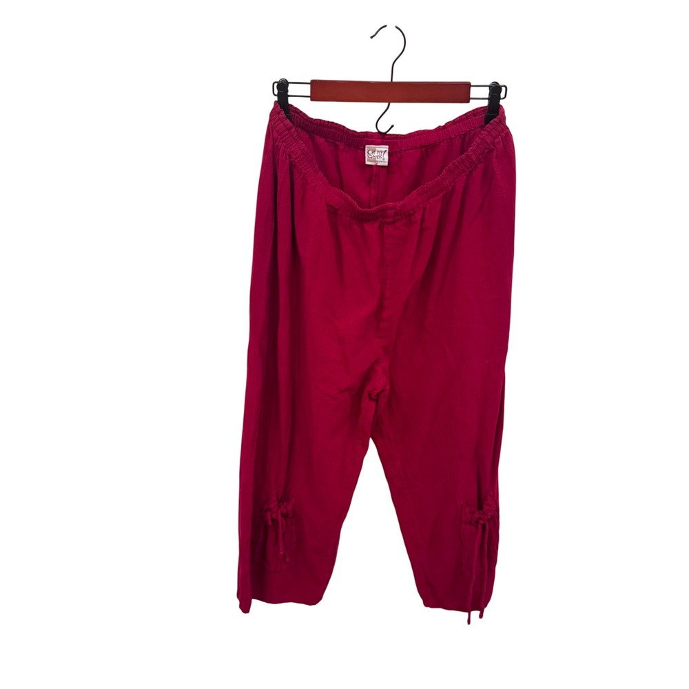 Oh My‎ Gauze Cropped Pants  Red Size lg/xlg loose fit preloved lagenlook